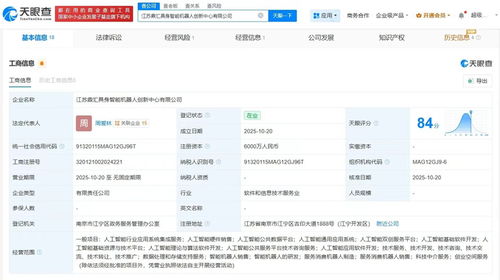埃斯頓等企業(yè)聯(lián)手成立鼎匯具身智能機(jī)器人創(chuàng)新中心，注冊(cè)資本達(dá)6000萬，聚焦軟件開發(fā)
